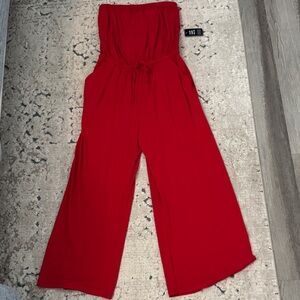 NWT Express Strapless Red Jumpsuit